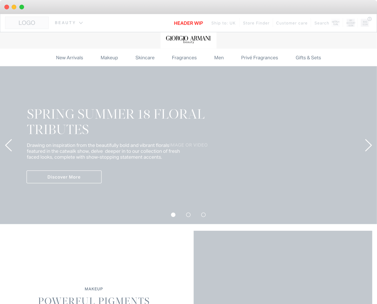 Beauty Landing Page Wireframe