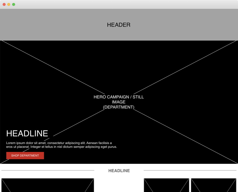 Department Specific Wireframe